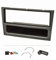 tomzz Audio 2439-068 Conjunto de panel de radio compatible con Opel Agila Corsa C Combo Omega B Vectra C Vivaro Meriva carbón metálico con Quadlock ISO Fakra adaptador de antena DIN soporte de desb...