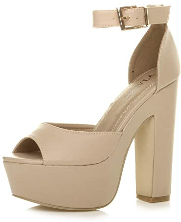 AJVANI high Heel Platform Ankle Strap peep Toe Shoes Sandals Size 6 39