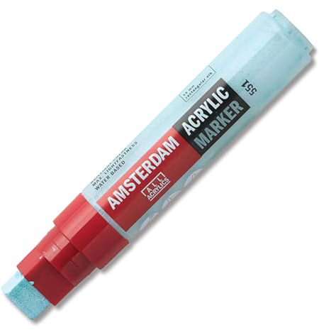 Amsterdam Acrylic Marker - 15 mm Himmelblau hell 551 - Acrylstift - lichtecht & undurchsichtig - auf Wasserbasis - austauschbare Feder