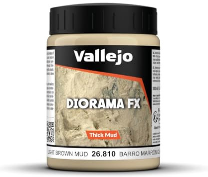 AV Vallejo Weathering Effects 200ml - Light Brown Thick Modelling Mud, VAL26810
