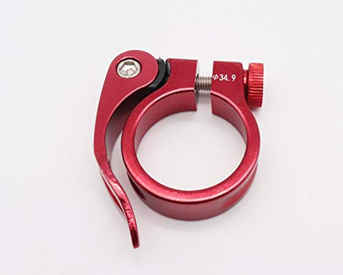 Alu Fahrrad Sattelklemme mit Schnellspanner saddle clamp 34,9 mm (Rot)