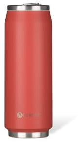 LES ARTISTES Paris A-1863, Canette isotherme, Thermos 500 ml, Gourde isotherme sans BPA, Réutilisable, Bec verseur rabattable avec paille, Acier Inoxydable, Design Red