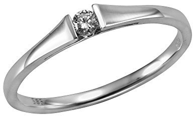 Orolino Damen Ring 585/- Gold Glänzend Brillant weiß 0,08ct. 067370104-1
