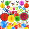 ZERODECO Mehrfarbige Schmetterling Geburtstag Dekorationen, 3D Schmetterling Wand Dekor Bunte Papier Waben Fans Pompoms Ballons für Kinder Erwachsene Jungen Mädchen Geburtstag Dekorationen
