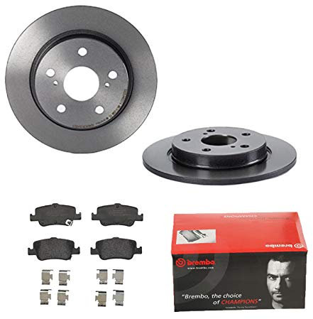 BREMBO BREMSSCHEIBEN COATED Ø270 + BREMSBELÄGE HINTEN FÜR TOYOTA AURIS COROLLA