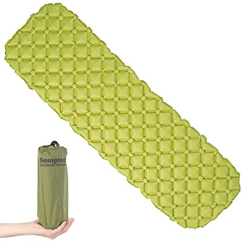 Semptec Urban Survival Technology Campingmatte: Ultraleichte Outdoor-Luftmatratze mit Tasche, schnell aufblasbar, grün (Aufblasbare Matte, Luftmatratze Camping, Liege)