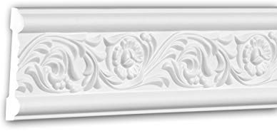 PRO[f]home® - Panel Moulding 151337 Dado Rail Decorative Moulding Frieze Moulding Rococo Baroque Style White 2 m Profhome