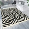 Paco Home Moderner Outdoor Teppich Geometrisches Rauten-Muster im Vintage-Look Flachgewebe Wetterfest & Pflegeleicht für Garten, Terrasse & Balkon, Schwarz Weiß, Grösse:120x170 cm