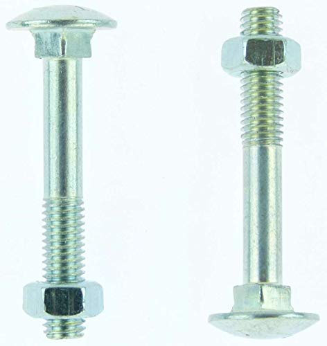 16 x Dresselhaus M8 x 55 Flachrundschrauben mit Vierkantansatz & Mutter Mu, galv. verzinkt DIN 603 M 8 Schlossschrauben ISO 8677 (16, M8 x 55)