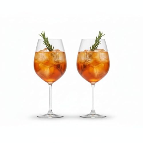 BARCRAFTERS APEROL SPRITZ GLAS, Weinglas, 2 Stück für All in One, Aperol, Lillet, Campari, Cocktail, Spritz Trinkglas, unzerbrechlich, Camper