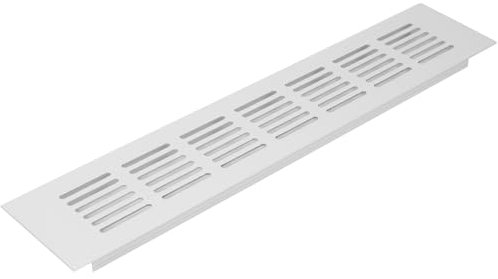 Vent Systems Rejilla de ventilación de aluminio 60 x 300 mm, blanco con rejilla de insectos. Aplicaciones de aire acondicionado, calefacción, y ventilación. Cubierta de ventilación interior y exterior