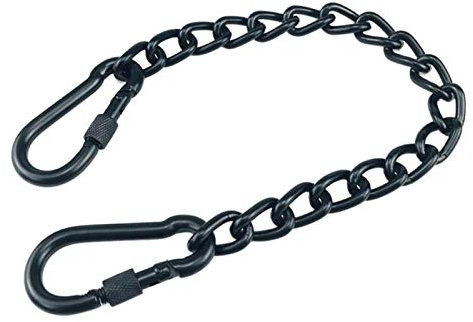 Faderr Hanging Chair Chain, Chain with Two Carabiners, Chair Hardware Swing Hooks, Stainless Steel Hanging Chair Chain with Two Carabiners, Max Load 400lb(black,size:99cm) (99cm)