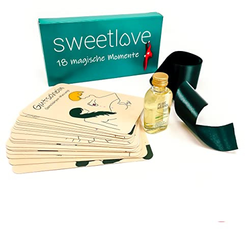 18 Sex Gutscheine inkl. Massage Öl und schwarzen Satin Band I Gutscheine für Paare, Männer und Frauen I Sex-Spiel v. sweet love für magische Momente