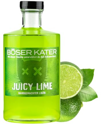 BÖSER KATER Juicy Lime | Erfrischend fruchtiger Limetten Likör 0,5l | Perfekt als Spritz Aperitif & spannende Cocktails | Besondere Geschenkidee | Vegan & Handgemacht 17% Vol.