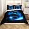 Loussiesd Gamer Bettwäsche 135x200cm Jungen Teens Videospiel Gaming Bettbezug Geometrische Dreieck Kreis Bettwäsche Set Spielcontroller Bettbezug Set Schlafzimmer Kollektion 2 Stück, Schwarz Blau