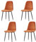JaHECOME 4er Set Esszimmerstühle Scandinavian Vintage Samt Künstlich Wildledersitz Wohnzimmerstuhl mit Rückenlehne Stuhl mit Stahlbeinen (Orange, 4)