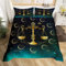 richhome Waage Sternzeichen Bettwäsche-Set,Malerei mit Goldschuppen Bettwäsche Set 135x200cm,Boho Mystery Galaxy Betten Set für Kinder Jungen Mädchen Teenager 2St.Reißverschluss Mikrofaser