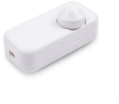 DoRight Dimmer Regolazione 1-150 watt LED regolabili, Lampadine a Incandescenza On/Off 220-240V in Linea/Intermedio a Partire da 1W Silenzioso (Passante da Filo con Comando Rotativo)