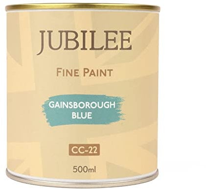 Guild Lane Jubilee Furniture Paint - Gainsborough Blue 500ml - Multi-Surface Paint for Wood, Metal, Glass & More - Durable, Water-Based, Soft Sheen Finish - No Primer or Wax Needed