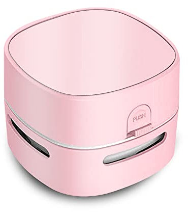 ODISTAR Desktop Vacuum Cleaner, Mini Table dust Sweeper Energy Saving,High Endurance up to 400 mins,360º Rotatable Design for Keyboard/Home/School/Office (Pink)