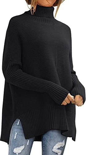 LILLUSORY Womens Turtleneck Oversized Tunic Early Fall Fashion Must Have Sweaters 2026 Casual Long Pullover Plus Size Winter Cute Poncho Cozy Work Old Money Clothes Outfits Clothing Tops Leggings