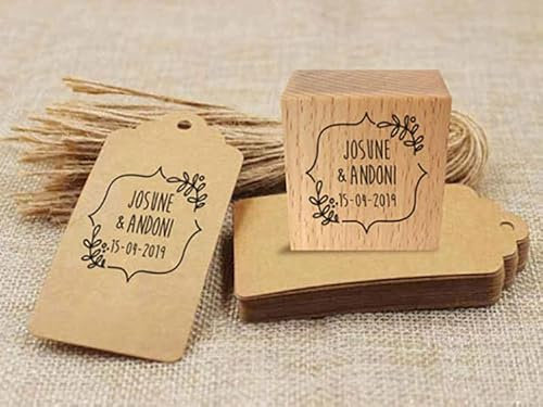 Sello Boda Personalizado, Sello de Madera, Sello para eventos (30x30)