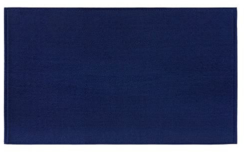 PANA® Baumwoll Badematte rutschfest • Duschvorleger & Badvorleger aus 100% Baumwolle • Badteppich waschbar • Oeko-TEX Zertifiziert • Größe: 43 x 61 cm • Farbe: Dunkelblau