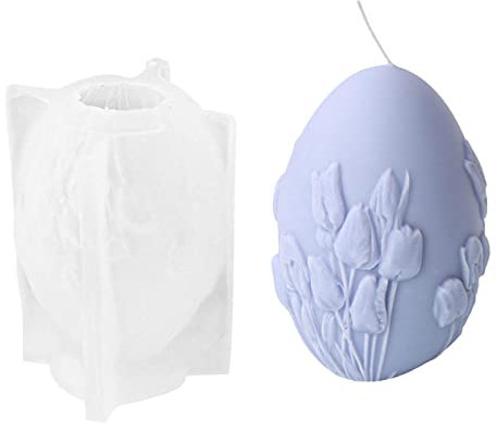 Shichangda Ostern Silikonformen | Ei-Silikon-Kerzenformen | Blumen-Ostern-Dekorationen Harzguss-Kerzenform | Geprägtes Muster Osterei-Mousse-Kuchenform
