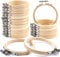ZOOQUE 20 Stück Stickrahmen 8cm, Bambus, Kreise für Stickarbeiten aus Holz für Kreuzstich, Handwerk, Handnähen, Dekoration und Projekte zum Basteln und Nähen (3 inch)