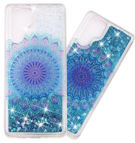 COTDINFOR Compatible with Huawei P30 Pro Hülle Flüssigkeit Glitzer Flip Cover Sparkle Floating Bling Stoßfest Schutzhülle Handyhüllen für Huawei P30 Pro Case Blue Totem XYLS.