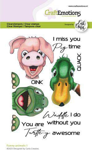 CraftEmotions clearstamps A6 - Funny animals 1 (EN) Carla Creaties (03-23)
