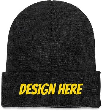 Wintermütze Beanie Ihr individuelles Bild Herren Damen Unisex Hüte Schwarz, Schwarz , One size