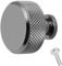 Decoranddecor Amelia Knurled 35mm Round Kitchen Cabinet Furniture Knobs Aluminium Nickel Black