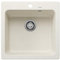BLANCO NAYA 5 Fregadero de granito de color blanco suave, tipo de montaje: instalación desde arriba, para armarios inferiores de 50 cm de ancho, gran volumen para un uso óptimo, superficie fácil de