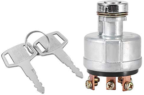 TKSE Interrupteur De Démarrage D'allumage, Interrupteur De Démarrage D'allumage Universel Marche/arrêt Avec Pelle à Fil à 6 Bornes 2 Clés De Remplacement Trou Montage Pour Kobelco SK200-3 SK200-5 SK1