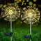 Lecone 2 Stück Solarstecker Gartenleuchten 150 LED Solar Gartenleuchten für Außen 8 Modi Solarleuchten Feuerwerk Pusteblume Solarlampen für Außen Garten Wege Rasen Balkon Deko