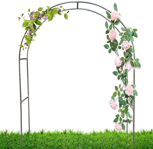 LTSRLL Metall-Gartenbogen-Gitter, Innen-/Außenlaube Torbogen, Edelstahl-Pergola Für Hinterhof, Rasen, Terrasse, Innenhof, Hochzeitsdekoration(Size:180 * 240cm)