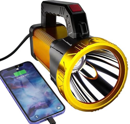 Dtaigou Wiederaufladbarer Suchscheinwerfer, helle Taschenlampe | Handtaschenlampe, Suchscheinwerfer, wasserdicht - Taschenlampe mit großer Reichweite und hoher Helligkeit für Jagd, Bergsteigen,