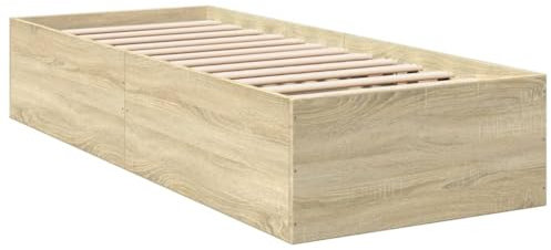 vidaXL Bettgestell ohne Matratze Sonoma-Eiche 75x190 cm Holzwerkstoff