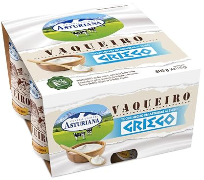 Central Lechera Asturiana Yogur Natural Vaqueiro al estilo Griego, Pack 4 x 125g