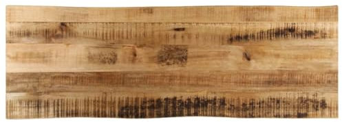 Kangmusi Tischplatte mit Baumkante 120x40x2,5 cm Raues Mango Massivholz, kangmusi370662
