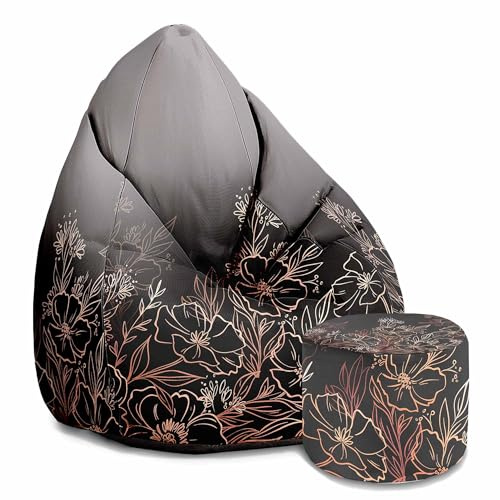 DreamRoots Sitzsack Erwachsene Oxford, Dark Flowers Mystery