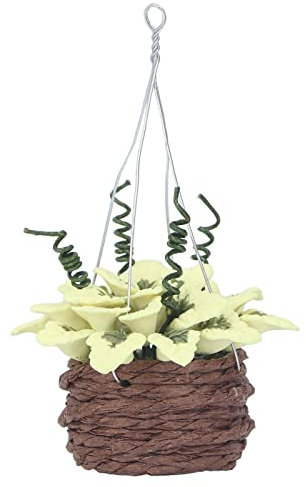Exquisite Miniature Hanging Basket Decoration for 1:12 Mini Dollhouse - Ideal Doll House Accessories and Plants