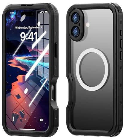 COTDINFOR Custodia per iPhone 7 Plus / 8 Plus IP68 Impermeabile Cover Antiurto Subacquea Protezione Case Resistente Indistruttibile Custodia con protezion Waterproof Rigida 360 Completa Cover Nero FSK