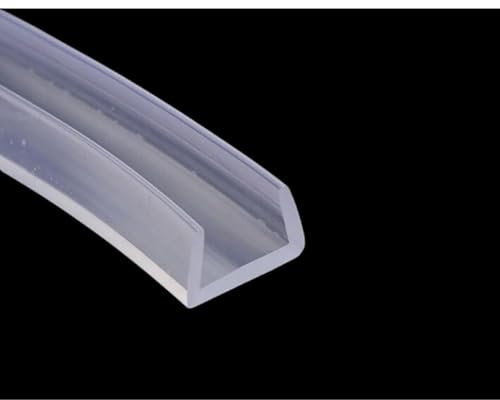 Gummidichtung U-Profil Dichtung Dichtungsstreifen verwendbar am Tischrand, transparent, 5 Meter lang, (15mm-25mm) Geeignet für Dicken von19-20mm