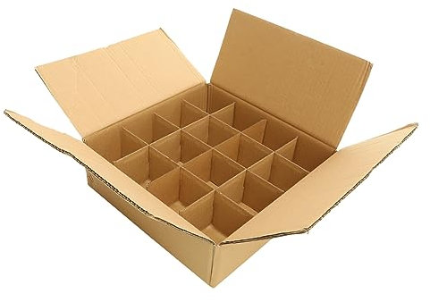 DIYEAH Corrugated Paper Box Mit Trennwänden Vielseitige Versandbox Für Wein Und Umzug Wiederverwendbar Und Für Sicheren Transport