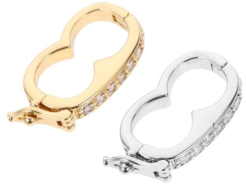 DIYEAH Necklace Shortener Clip 2Pcs Bead Buckle Jewelry Connector Mini Pearl Clasp with Secure Lock for DIY Jewelry Making