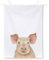Ihr - T 1047900 - Geschirrtuch, Farm Pig, Schwein, weiß, Baumwolle, Bedruckt, 50cm x 70cm