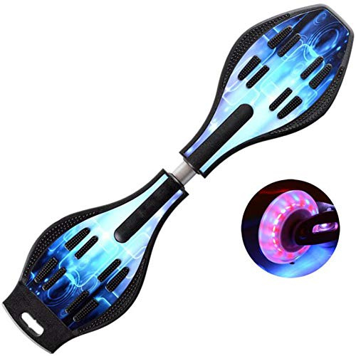 XIUWOUG Street Surfing Waveboard | Double Wheel Scooter Caster Board Mit LED-Blitzrad | Bis 200 Kg | Anti-Rutsch-Schlangenbrett Geeignet Für Kinder Und Jugendliche Anfänger Skateboard,21,83CM*23CM*9CM