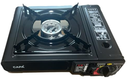 Kznifmk Campingkocher, Propan, Grill/Campingkocher, tragbar, mit verstellbaren Brennern, für Camping, Hayon, Grill